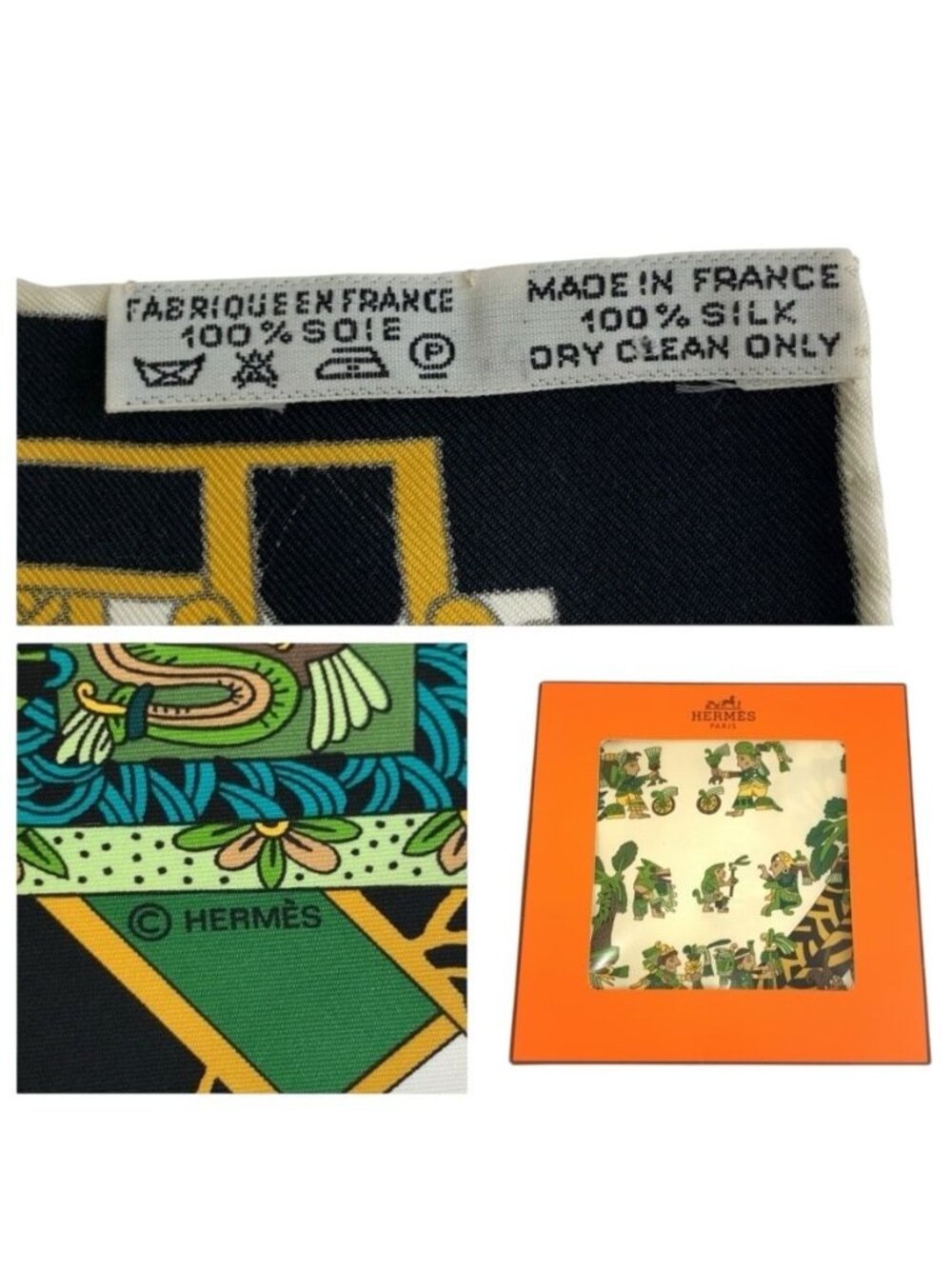 Hermes Astres Et Soleils Carre 90 Green Multicolor Silk Scarf - Picture 3 of 9